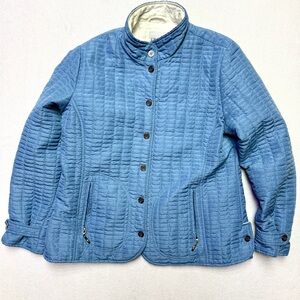 Vintage Women’s Light Blue Quilted Stand-Collar Puffer Jacket